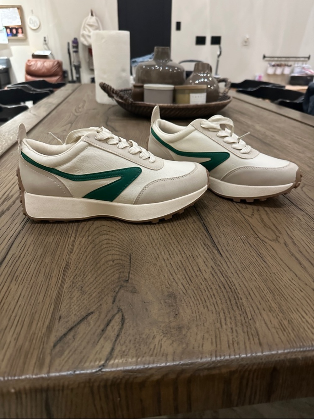 Dolce vita Cream & Green Platform Sneaker for Women - Casual Comfort